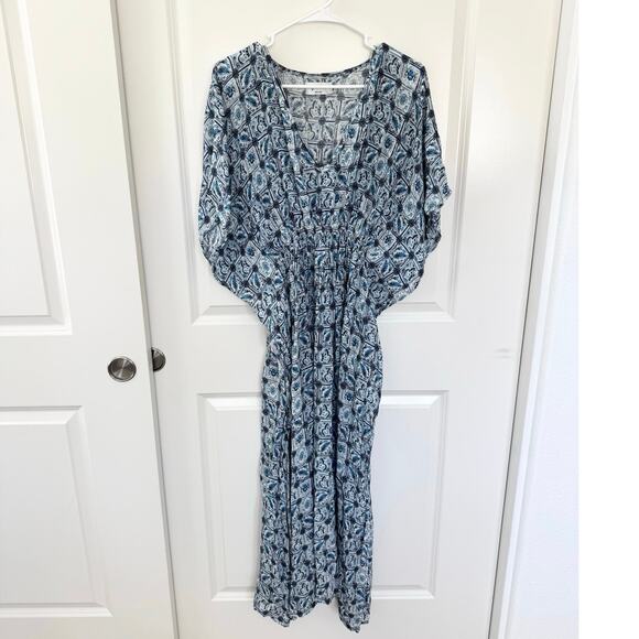 Rujuta Sheth Shira Caftan Blue White One Size - Picture 4 of 8